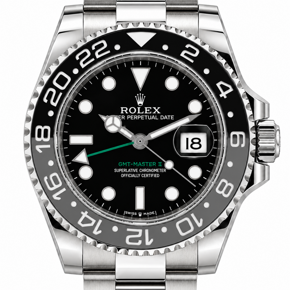 Unworn Rolex GMT Master II "BRUCE WAYNE" 126710GRNR Black Dial
